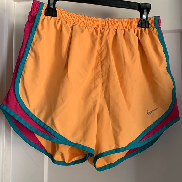 Orange Nike Dri-Fit Running Shorts - Picture 1 of 3